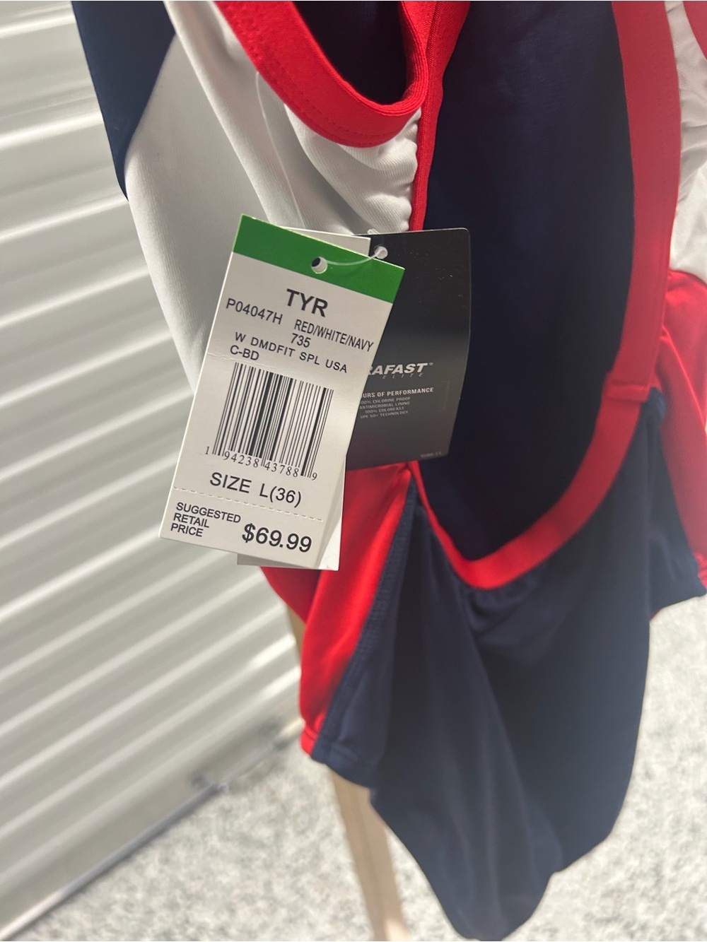 TYR Navy, Red & White Racerback One-Piece size 36 NWT - Picture 4 of 4